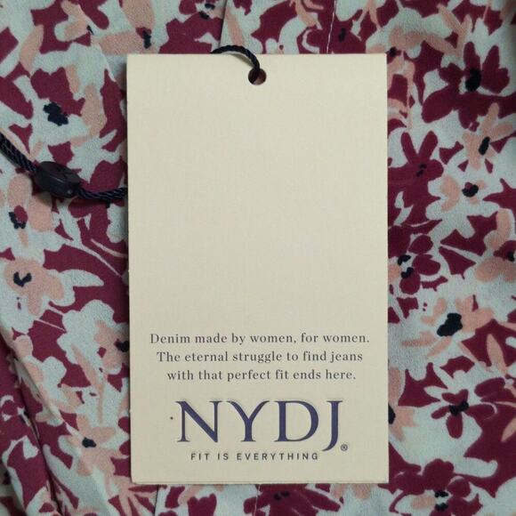 NWT NYDJ Fairy Dust Floral Flounce Sleeve V Neck Blouse Womens Size Small - Picture 9 of 11